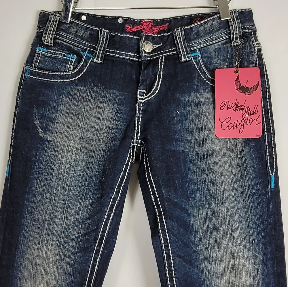 Nwt Rock And Roll Cowgirl Low Rise Bootcut Jeans Size 27 × 32